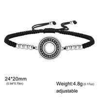 Viking Norse Runic Red String Bracelet Hollow Circle Rune Amulet Adjustable Braided Lucky Cord Nordic Runic Charm Jewelry Gifts