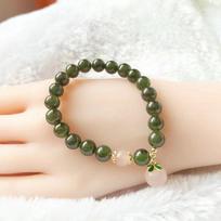 Natural Hetian Jade & Salt Source Agate Bracelet with Certification