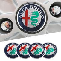 4pcs 56mm Wheel Center Cap Hub Badge Sticker Emblem Decal Car Accessories For Alfa Romeo 4C 159 166 Giulia 156 147 8C GT Spider Wheel Stickers