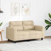 Vidaxl 2-Osobowa Sofa, Kremowa, 120 Cm, Tapicerowana Mikrofibrą