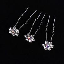 5Pcs Fashion Metal Pearl Flower Hairpin Stick Headwear U-shaped Rhinestone Hair Clip Headdress Bridal Hairpin Wedding