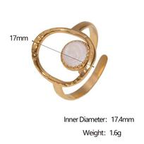 Stainless Steel Oval Drip Oil Opening Rings for Women Men French Style Vintage Hollow Adjustable Rings Banquet Jewelry Wholesale