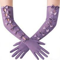 Women Elegant Bridal Gown Mittens Long Lolita Banquet Gloves Sexy Bowknot Evening Prom Decor For Wedding Party Cosplay Halloween