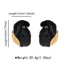 Black Drip Oil Metal Leaf Flower Dangle Earrings for Women Ladies Temperament Exaggerated Pendant Earrings Jewelry Accessories