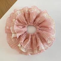 Luxury Chiffon Wavy Lace Scrunchie Multi-Layer Premium Sense Hair Ties Pleated Large Size Hair Accessories Women
