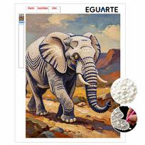 DIY Pearl Bead Art Canvas Elephant Pattern Frameless Creative Craft Painting Kit for Relaxing Home Wall Decoration 30x40cm