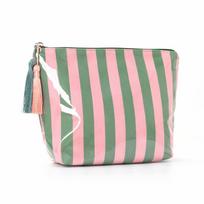 Large Capacity Fringed Travel Toiletry Bag Portable Makeup Brush Bag  Beach Green Pink