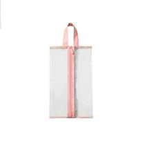 1pc Dustproof Shoes Storage Bag Transparent Waterproof Hanger Shoes Organizer Zipper Pouch Travel Shoes Holder Bag Closet Holder pink