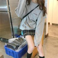 Autumn Korean Letter Print Loose Slim Long Sleeve Hoodie Women Student Thin Jacket M