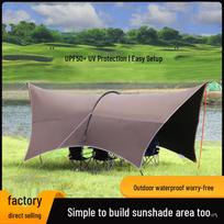 Outdoor Multi-Person Plaid Sunshade Tent Canopy for Camping & Barbecue 8+ People