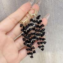 Trendy Crystal Tassel Drop Earrings for Women Temperament Irregular Long Dangle Earring Girls Party Daily Wedding Jewelry Gift