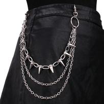 Punk Spike Rivet Layered Metal Chain Keychains For Men Women Pants Jeans Biker Gothic Rock Belt Chains Jewelry Accessories Gift