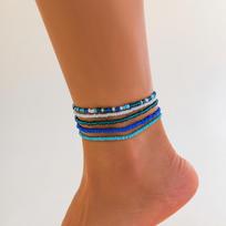 IngeSight.Z Boho Multi-layer Colorful Seed Bead Ankle Bracelet On The Leg Foot Trend Summer Beach Anklet Chain For Women Jewelry