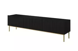 Tv Set Nicole 200 Cm - Black Mat / Golden Legs