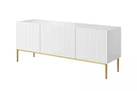 Tv Set Nicole 150 Cm - White Mat / Golden Legs