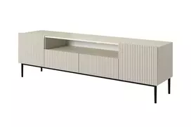 Tv Set Nicole 200 Cm With Open Shelf - Cashmere / Black Legs