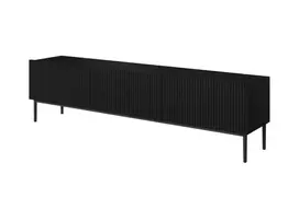 Tv Set Nicole 200 Cm - Black Mat / Black Legs