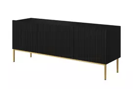Tv Set Nicole 150 Cm - Black Mat / Golden Legs