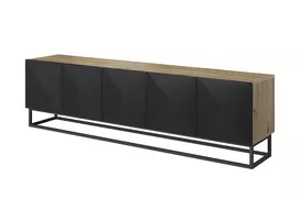 Tv Set Asha 200 Cm With Metal Legs - Artisan / Black Mat