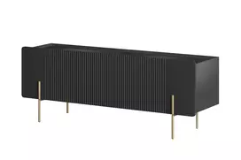 Tv Set Malmi 150 Cm - Black / Gold Legs