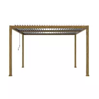 Pergola „LUXE“ 4x4x2,5 m, medinė v2 su LED apšvietimu