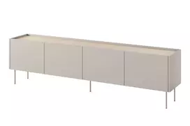 Tv Set With 4 Door Desin - Cashmere / Nagano Oak