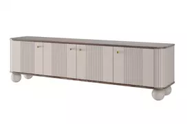 Tv Set Vesper 187 Cm - Cashmere / Nut / Gold Handles