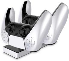 CP GameBox PS5 Divu ligzdu Lādētājs Dokstacija priekš Play Station 5 Pultīm ar USB-C & LED gaismu Melna