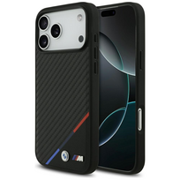 Dėklas BMW M Carbon Tricolor Line MagSafe - Case Apple iPhone 17 Pro Max juodas
