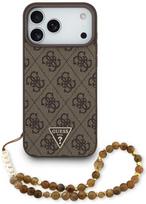 Original dėklas GUESS 4G Strap Triangle Logo MagSafe skirtas Apple iPhone 17 Pro Max rudos spalvos