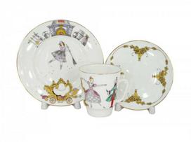 Imperial Lomonosovo imperatoriškojo kaulinio kiniško porceliano espreso puodelių rinkinys „May Ballet Cinderella“, 165 ml