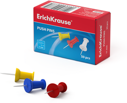 Spalvoti smeigtukai kamštinei lentai, ErichKrause, 11mm, 50vnt., įvairių sp.