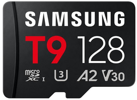 Atminties kortelė Samsung T9 | MicroSD Card | 128GB | Micro SDXC | Flash atminties klasė U3, V30, A2