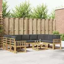 Lauko sofos komplektas 10 pcs Balta ir antracito