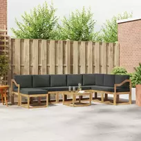 Lauko sofos komplektas su pagalve 9 pcs Balta ir antracito