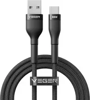 USB A–C tipo laidas VEGER PD 11V 6A 66W AC04 1,2 m juodas