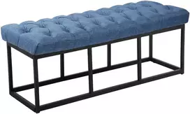 Mville Sėdimoji suolelė „Amun“ iš audinio, juoda, 120 cm