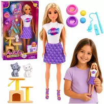 Lean Toys Lėlė su kačiukais 30 cm