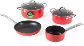 Russell Hobbs RH03821 Riviera 4 dalių keptuvių rinkinys, Raudona