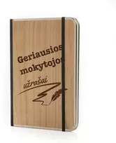 A5 formato užrašų knygelė mediniu viršeliu "Geriausios mokytojos užrašai"
