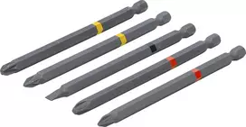 Bgs Technic Ilgų sukimo antgalių rinkinys | PH / PZ / SL profiliai | 1/4" | 110 mm | 5 vnt. (4832)