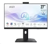 MSI PC AiO Modern AM273QP AI 1UMG-424XEU, Ultra 7 155H, 27" WQHD, Anti-Glare, 16GB, 1TB SSD, N/A, No OS, Juodas