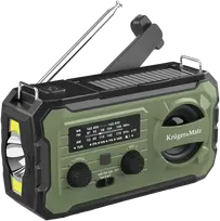 Saulės energija varomas radijas, nešiojamas SOS avarinis radijas, 10000 mAh išorinė baterija, žibintuvėlis, dinamo, Kruger & Matz