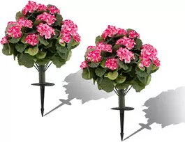 Dirbtinės pelargonijos rožinės 2 vnt.