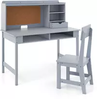 Vaikiškas rašomasis stalas su kėde pilkas 1 vnt.