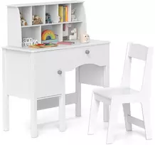 Vaikų rašomasis stalas ir kėdė Rožinė/balta