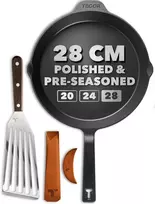 TECOR ketaus keptuvė indukcijai 28 cm, poliruota, natūrali, 2,45 l, TC03
