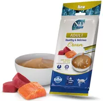 FARMINA N&D Ocean Cat Kreminis with Salmon & Tuna adult box – skanėstas suaugusiai katei – 4x15g