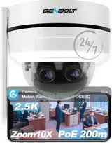 GENBOLT IP stebėjimo kamera su 2.5K raiška, PTZ, 10x optinis priartinimas, PoE, Wi-Fi, IK10, modelis GB220K