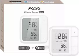 Aqara išmanusis temperatūros ir drėgmės jutiklis W100, Thread/Zigbee, LCD ekranas, 3 programuojami mygtukai, TH-S04E